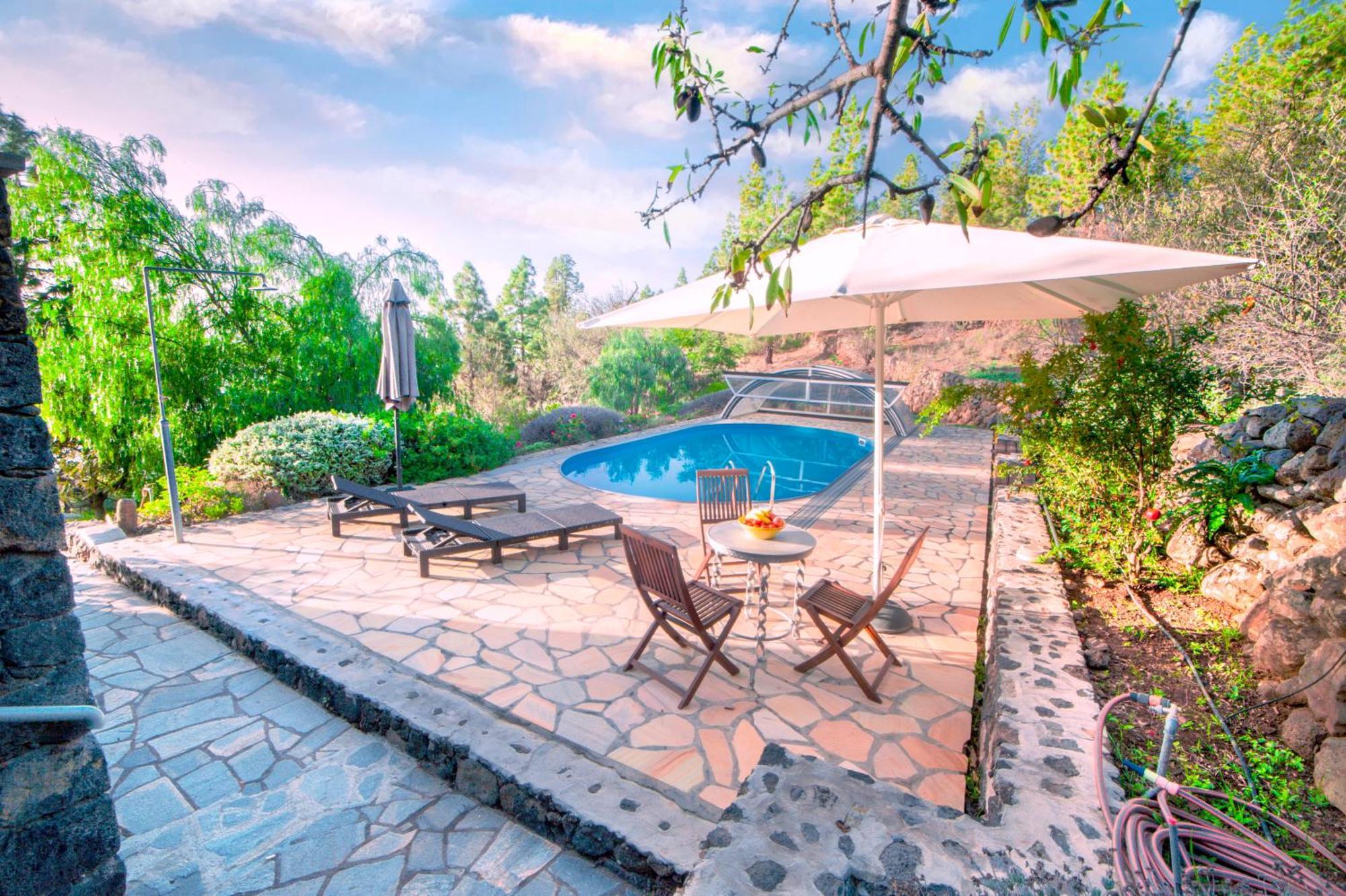 Feriendomizil Finca Tijarafe Mit Beheiztem, Abdeckbarem Pool Exterior foto